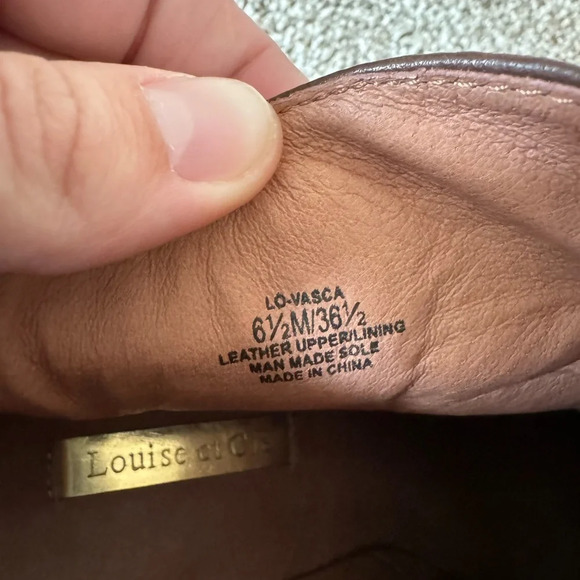 Louise et Cie Brown Leather and Suede Ankle Booties Block Heel Size 6 1/2 Women - Picture 7 of 10